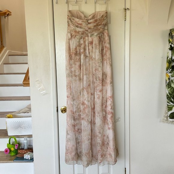 Jenny Yoo Collection Watercolor Lavender “Nyla” Strapless Floor Gown Size 14 - Picture 3 of 16